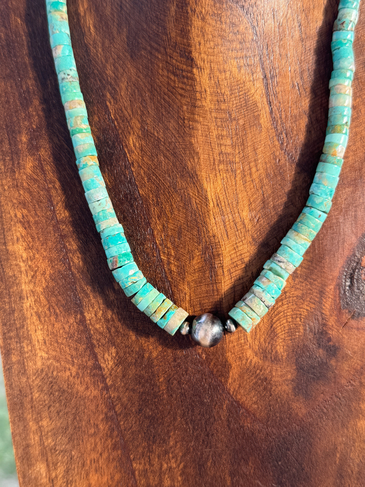 Hand Strung Bead Kingman Turquoise Necklace