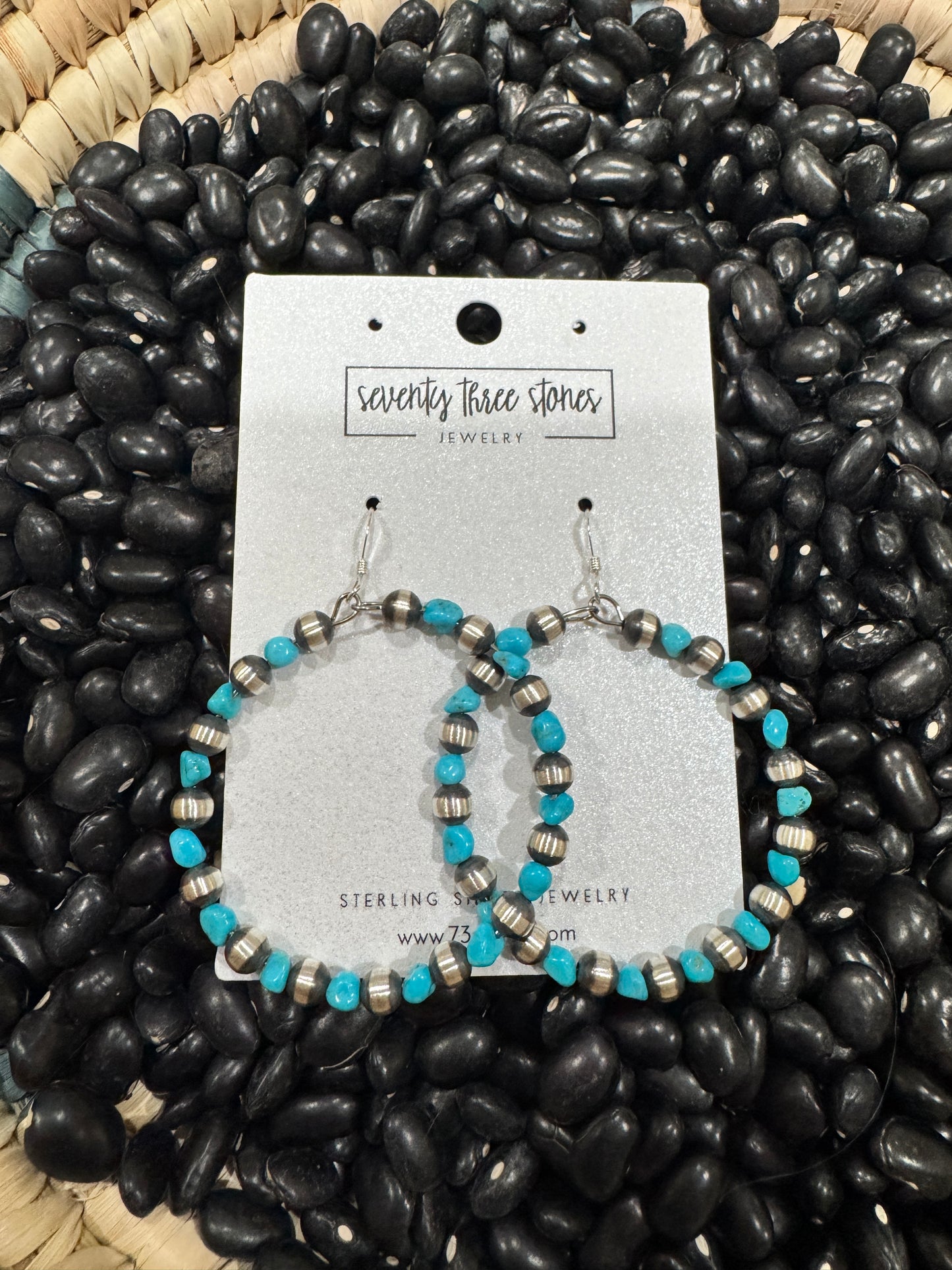 Round Turquoise + 5mm Hoop