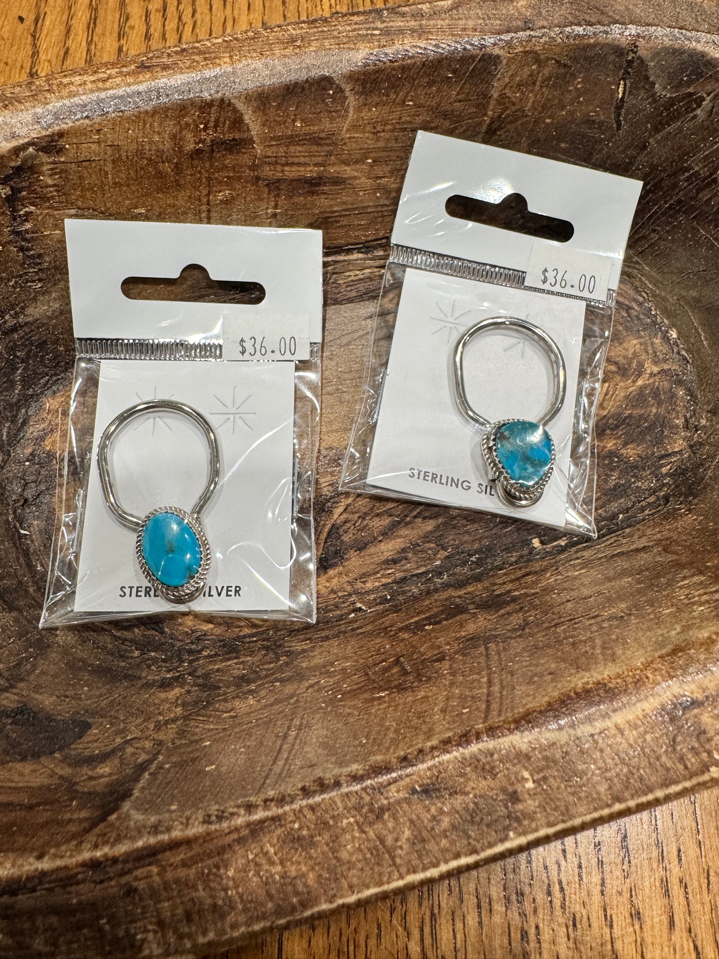 Turquoise paperclip keychain
