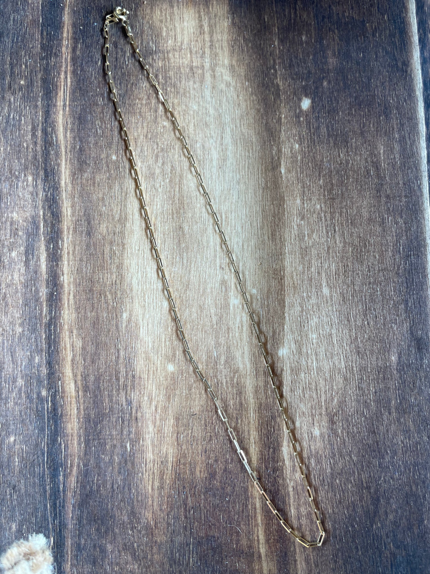 18” gold 5mm paper clip necklace