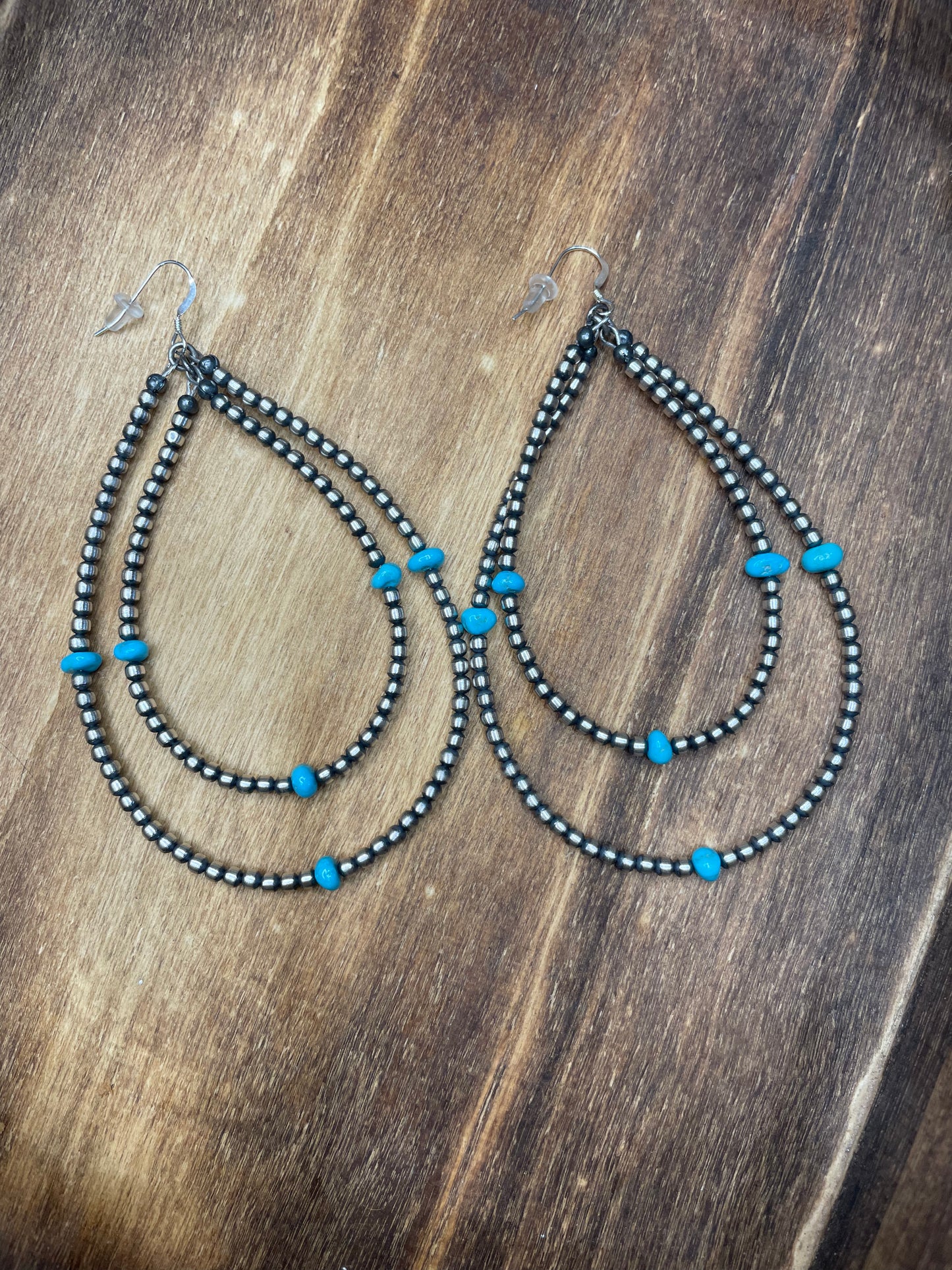 3mm double strand teardrops 4” + Turquoise