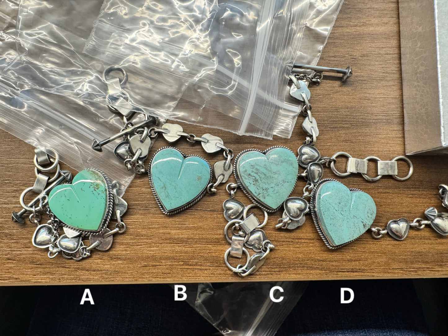Lyle Cadman Turquoise Heart Chain link bracelet