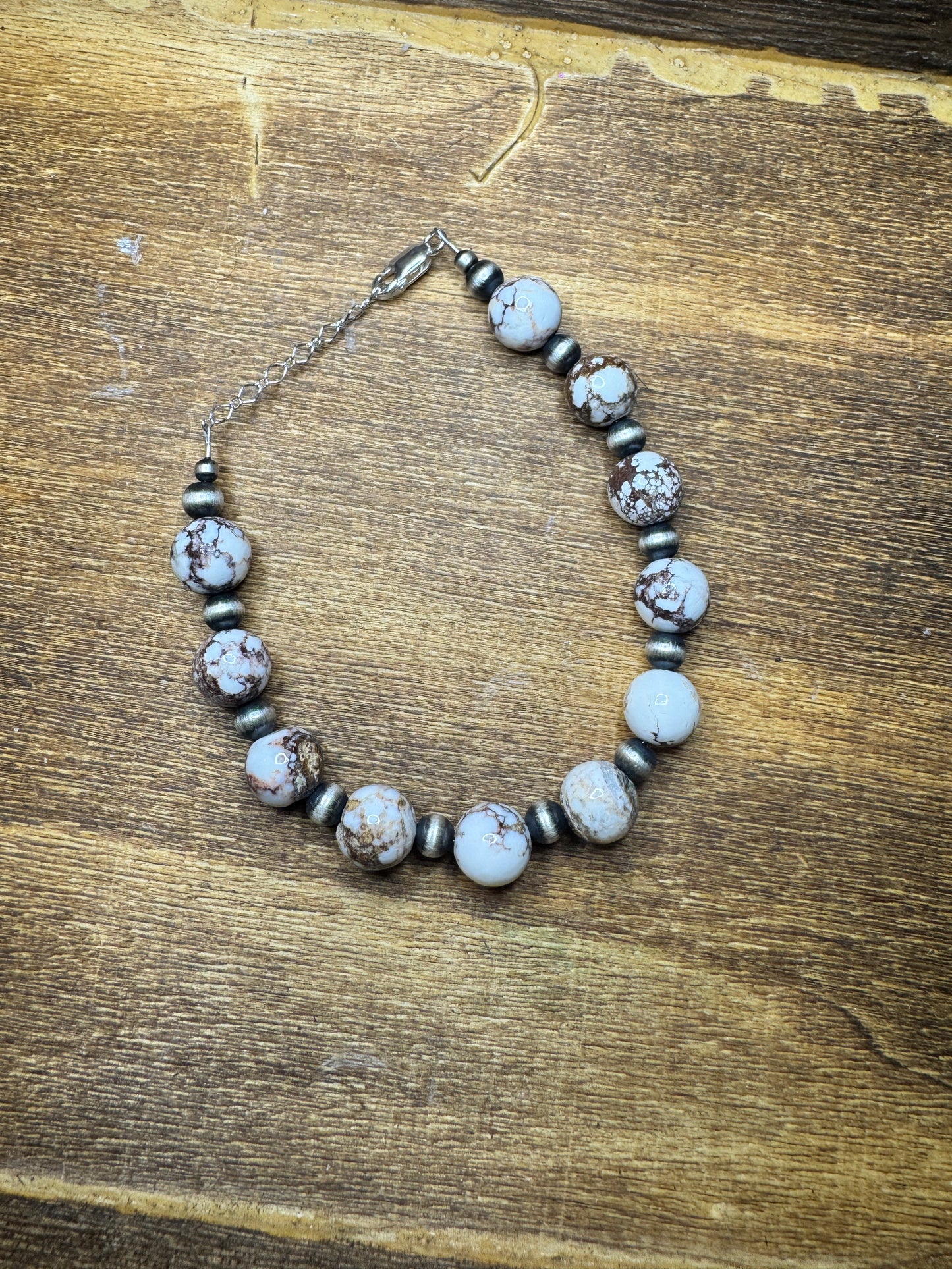 Wild Horse + 5mm Sterling Pearl bracelet