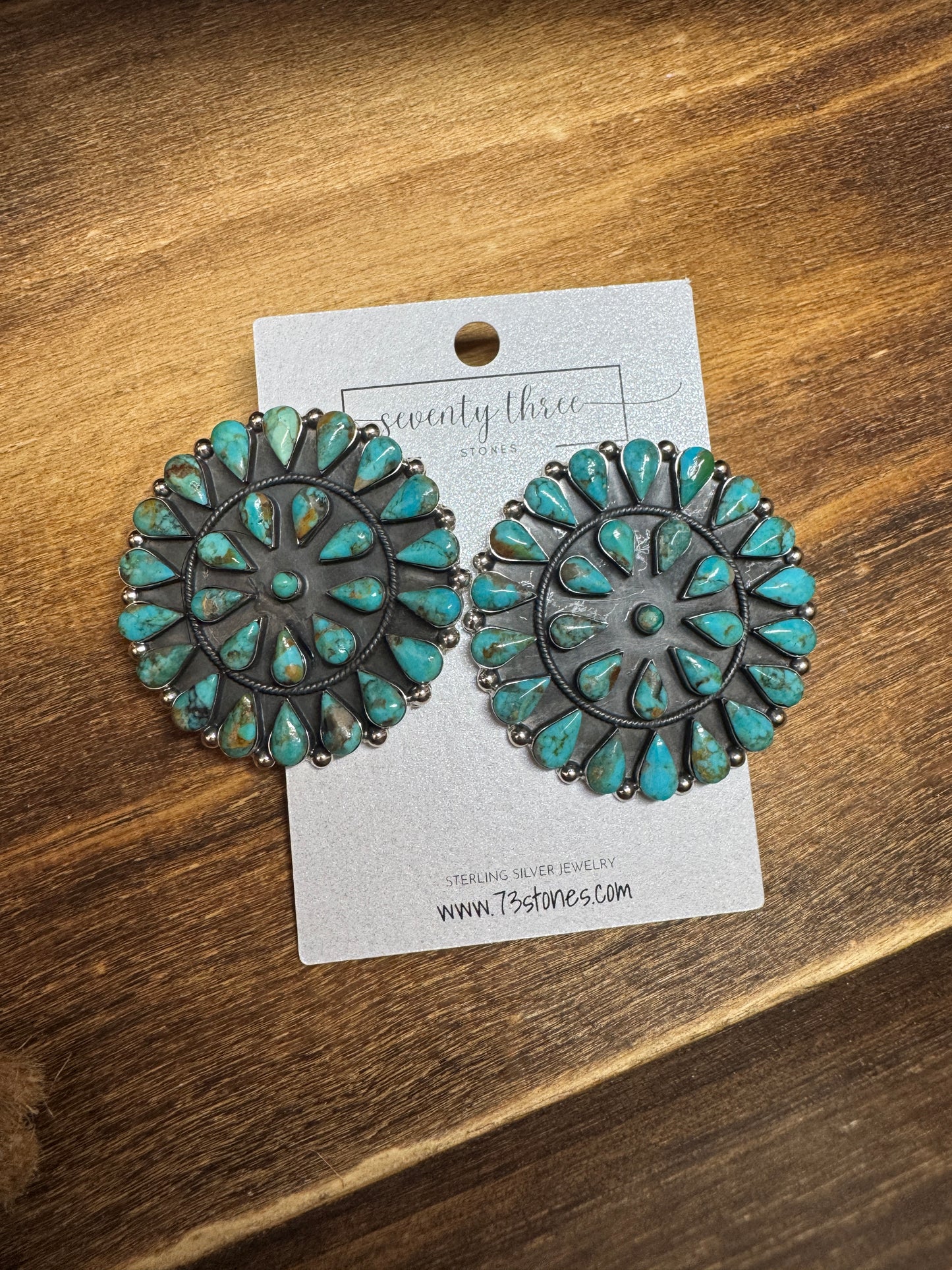 2" Cluster Turquoise Earrings