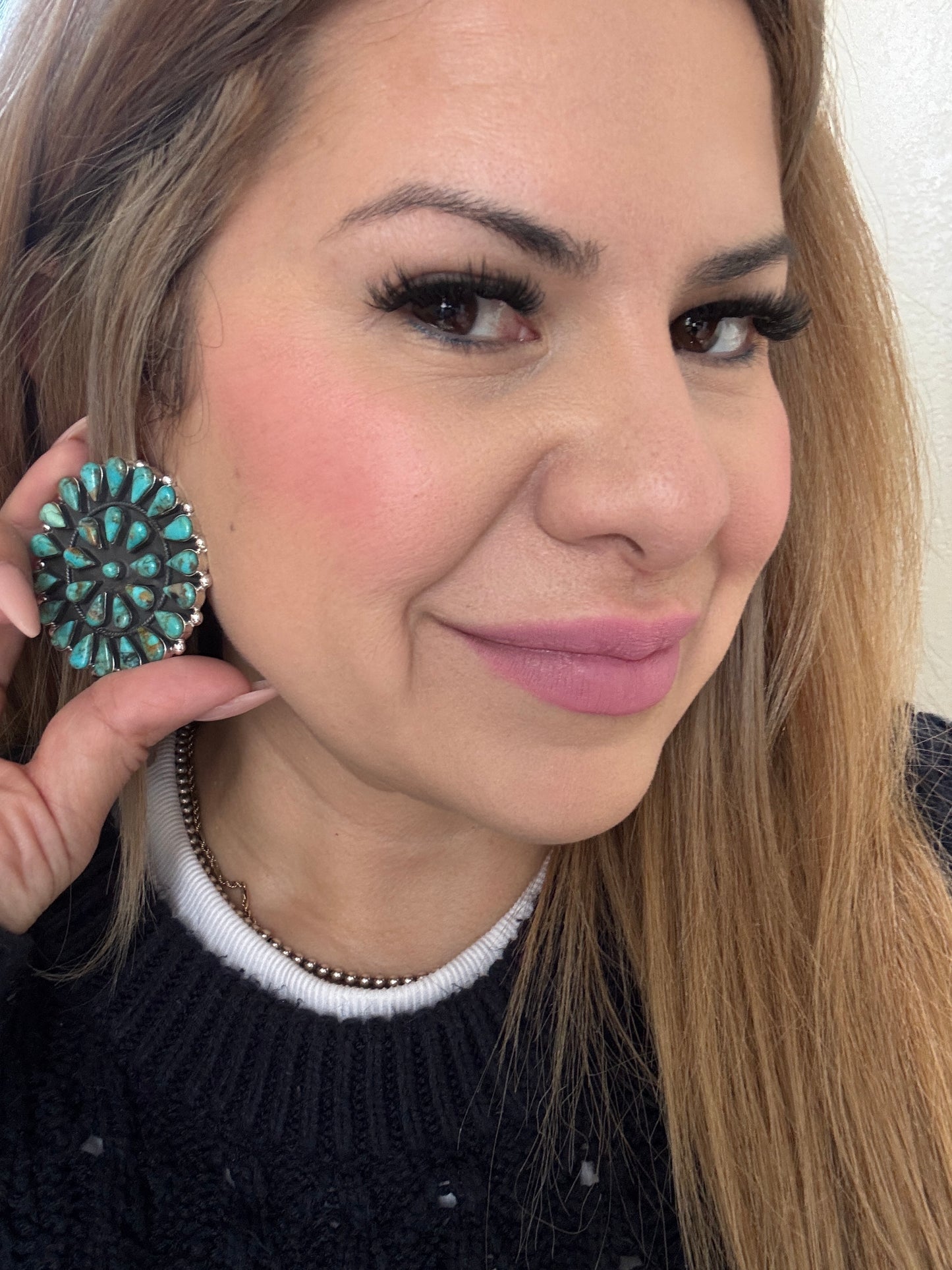 2" Cluster Turquoise Earrings