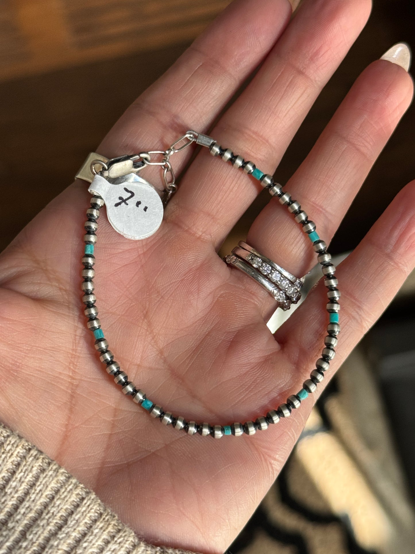 Turquoise Sterling Navajo Pearl Style bracelet