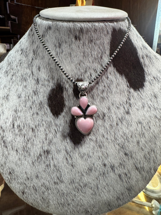 Pink Conch Heart Pendant