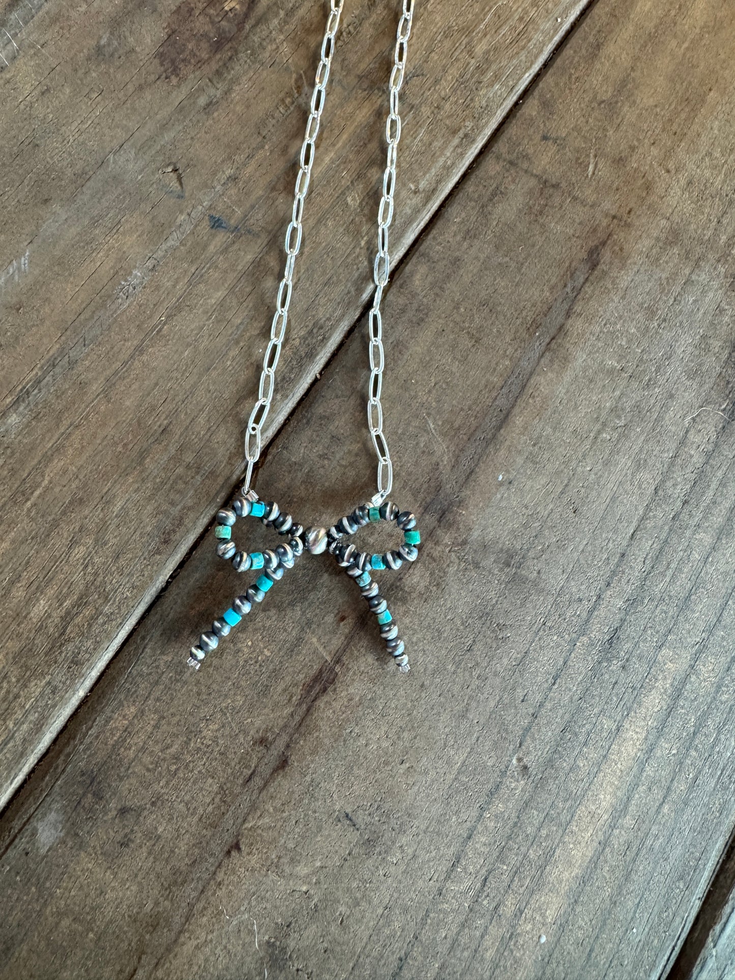 18” Bow Necklace Turquoise