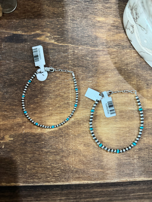 Turquoise Sterling Navajo Pearl Style bracelet