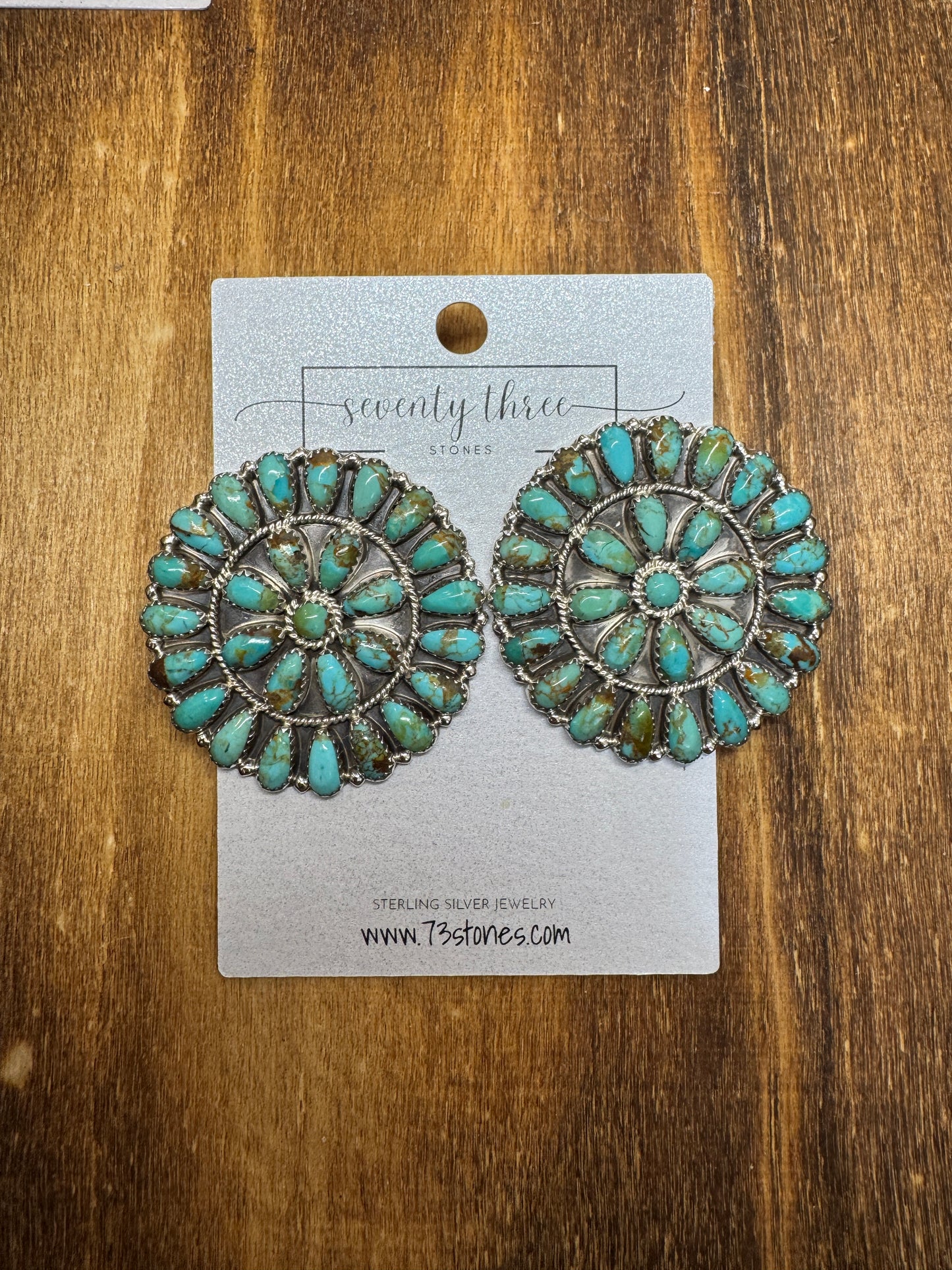 2" Cluster Turquoise Earrings B