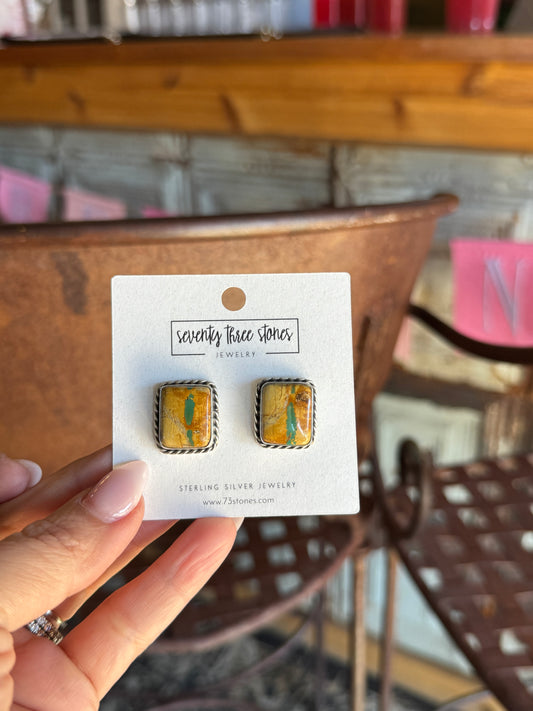 Royston Ribbon Square Stud Earrings