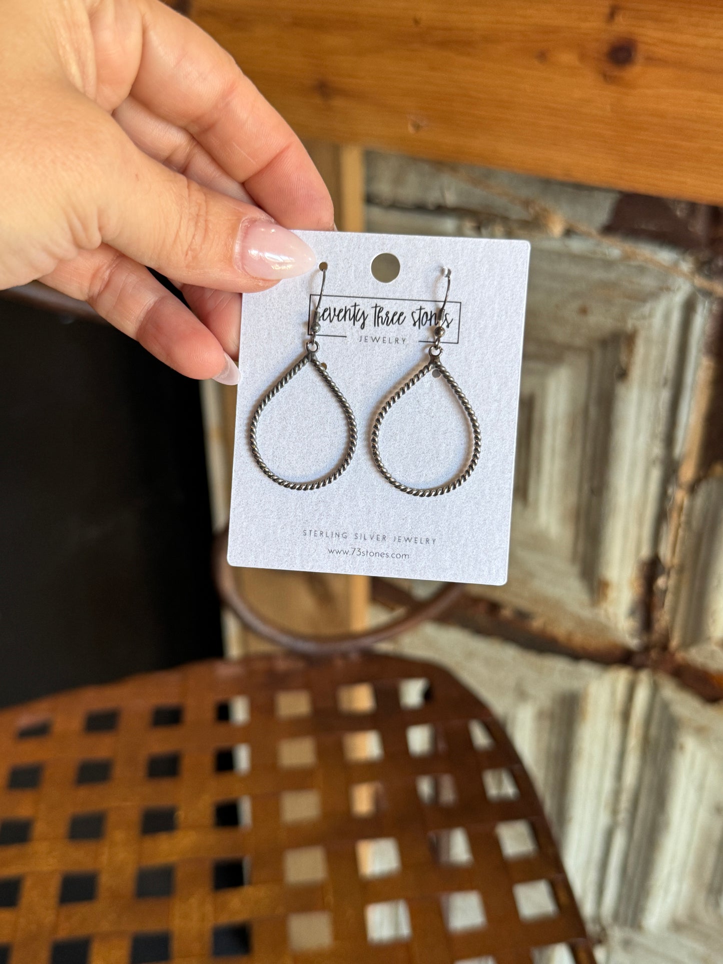 Twist Rope Teardrop Earrings 2”