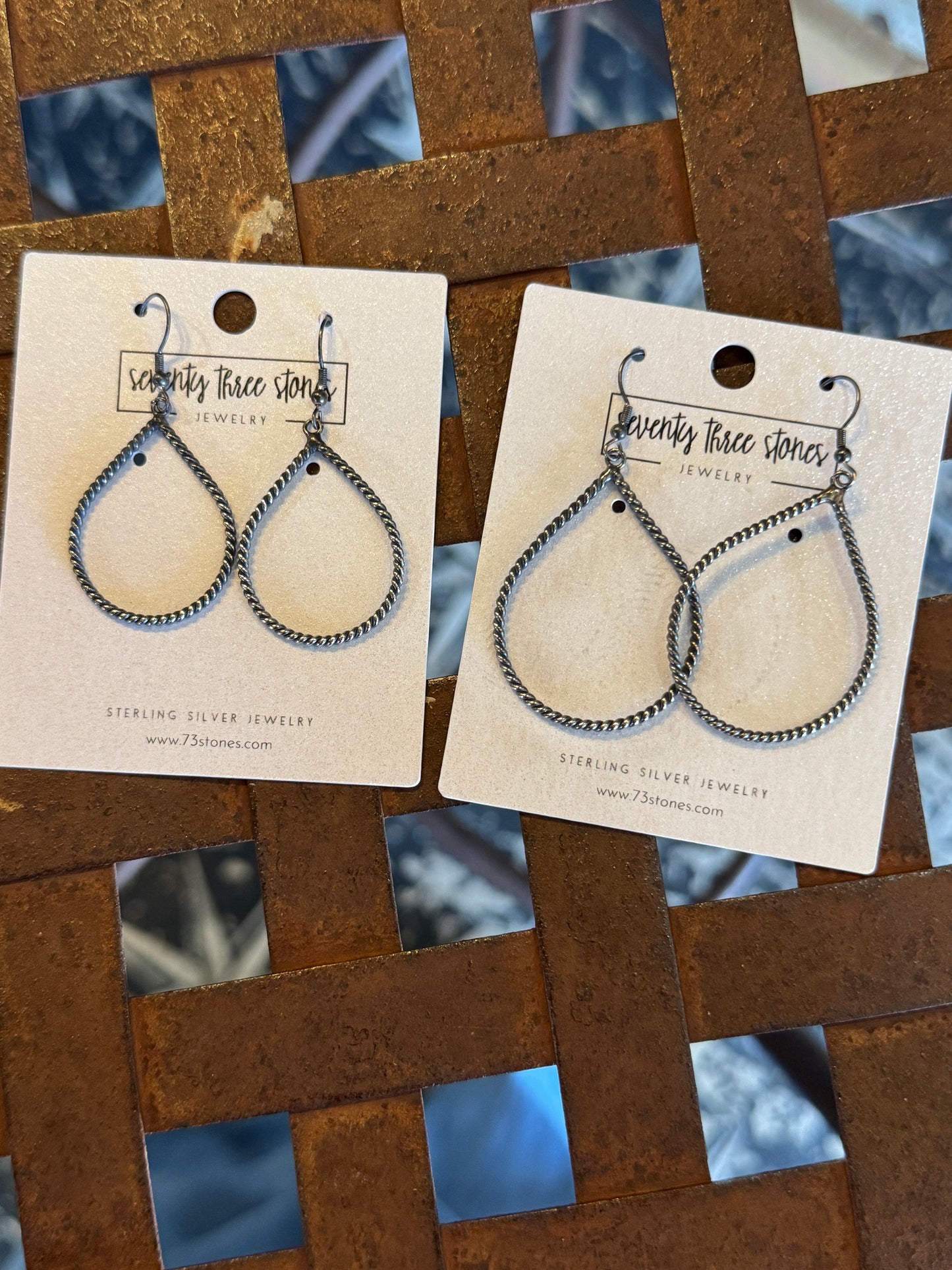 Twist Rope Teardrop Earrings 2.25”