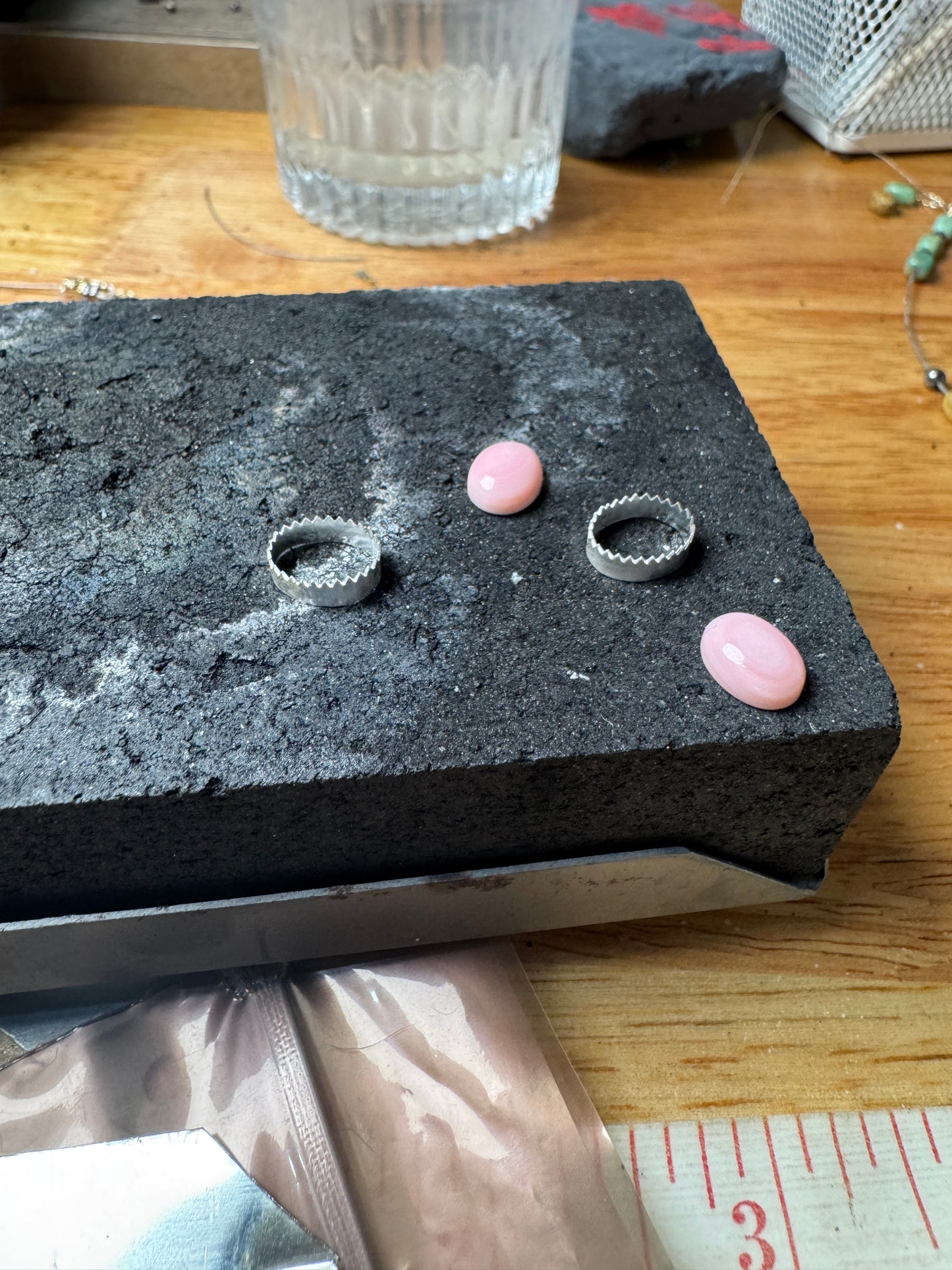 Sterling Silver Pink Conch studs 1