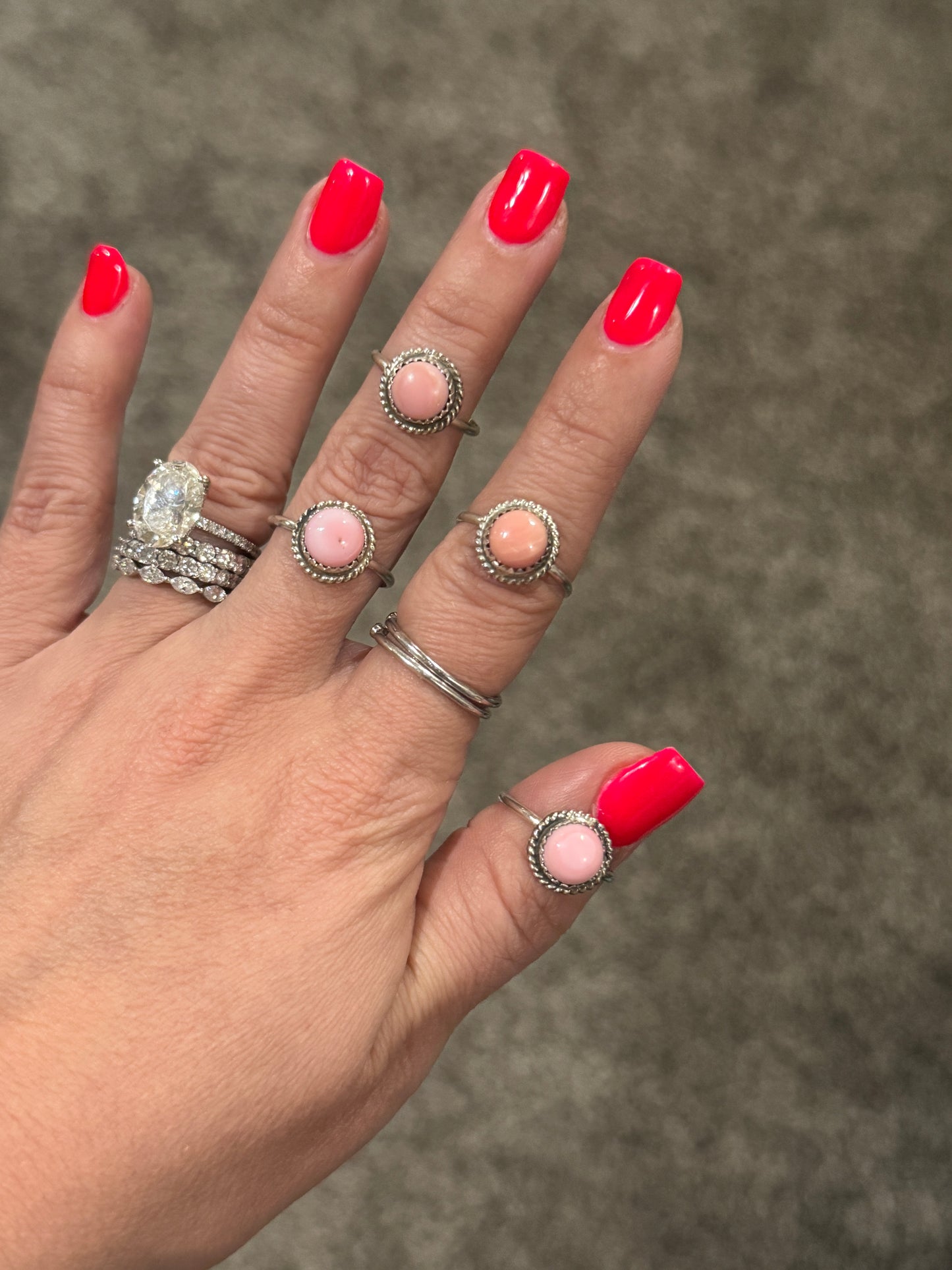 Pink Conch 8mm Stud ring
