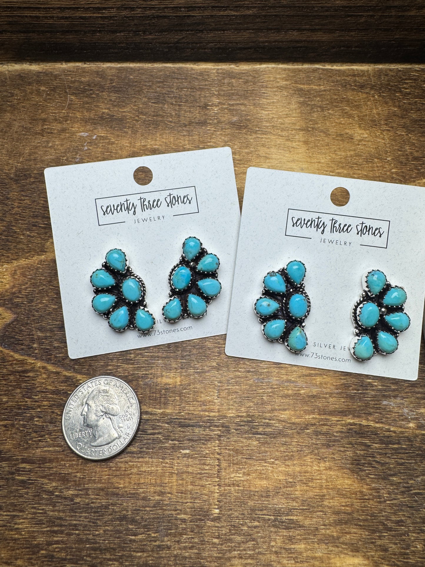 1.25” Turquoise half cluster