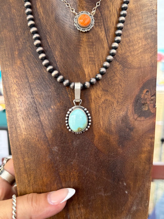 Turquoise Pendant 1.75”