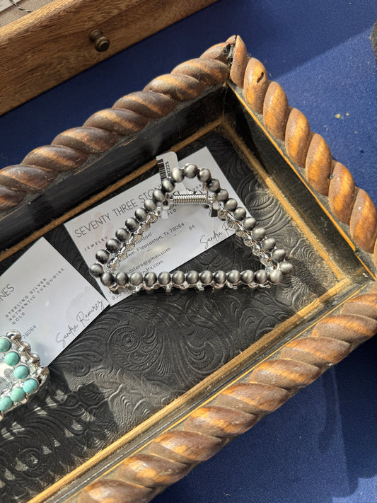 Triangle Faux Navajo Pearl Hair Claw Clip