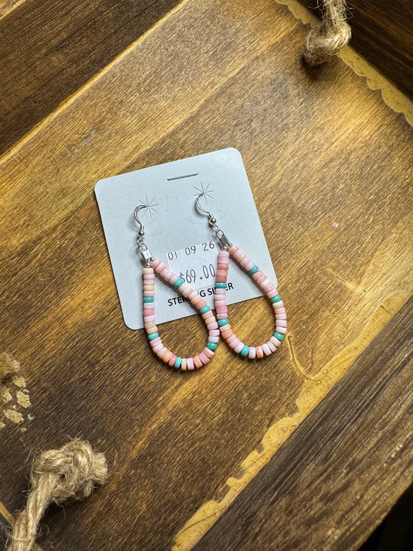 Pink and Turquoise 4mm Teardrop