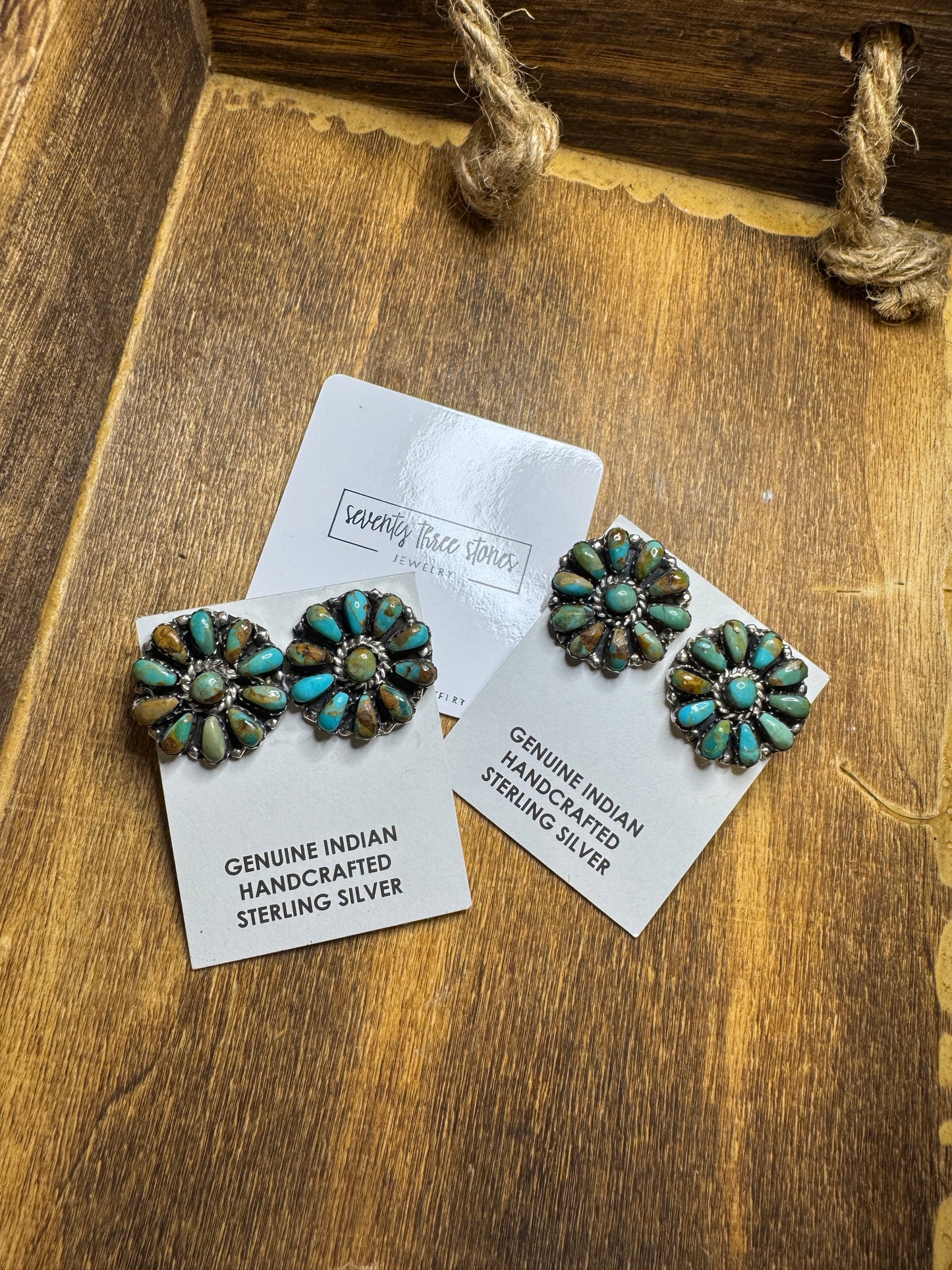 1” Turquoise cluster studs