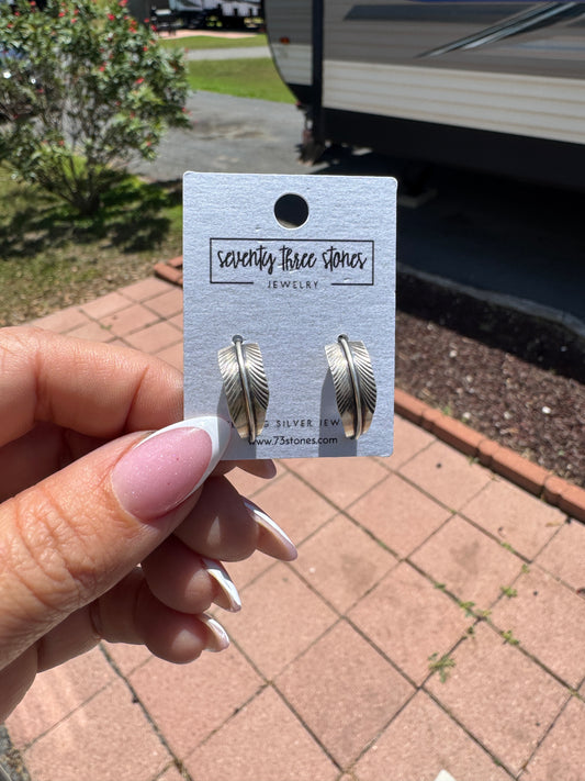 3/4" Feather half hoop Earrings