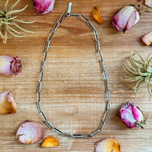 Sterling Silver Medicine Man Eye Paperclip Chain – 22” – Artist Jason Ogg