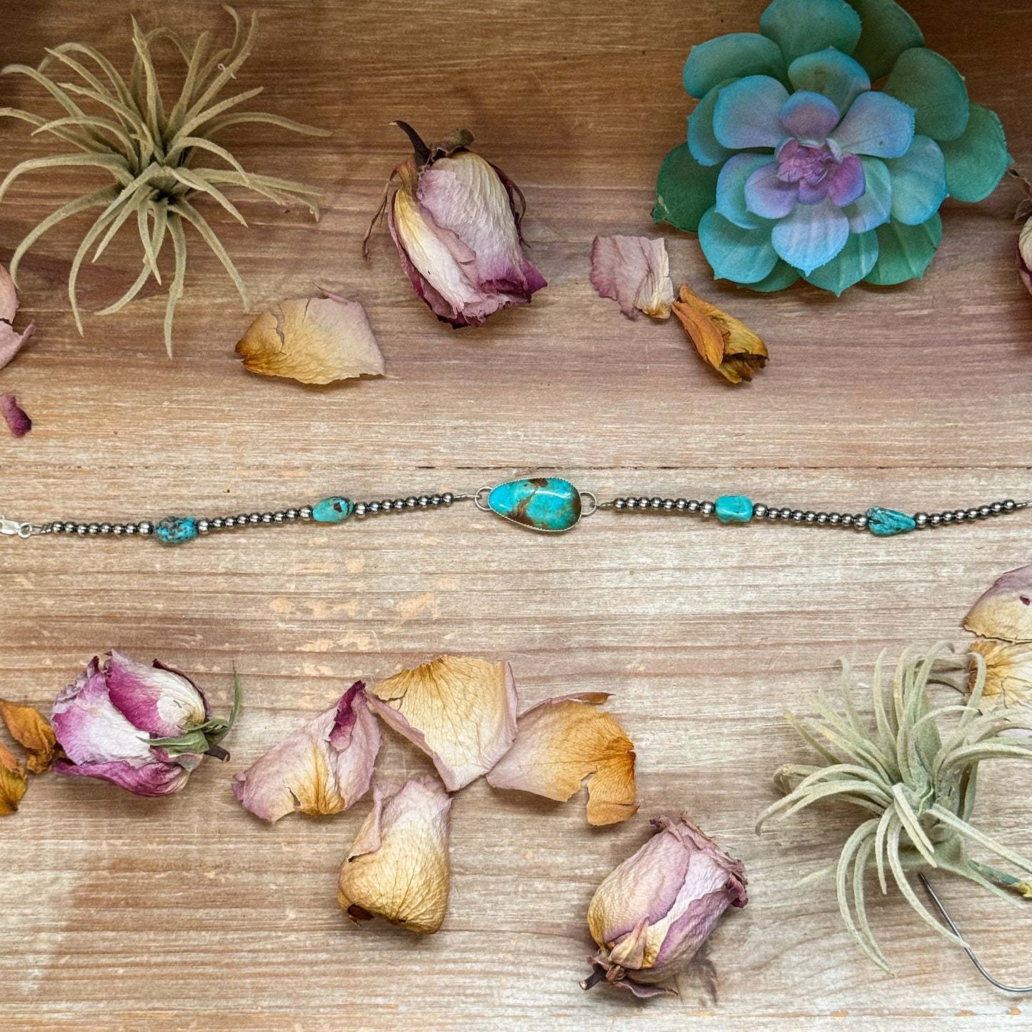 Sterling Silver & Turquoise Choker – 13” + Extender – Handmade In-House by The Bijoux FAB