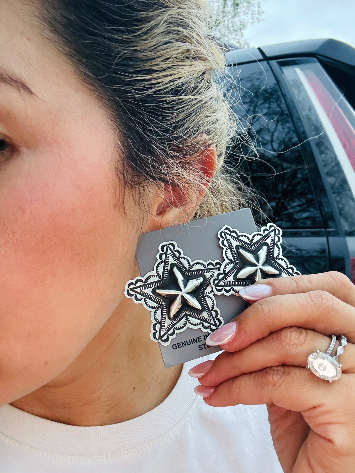 Sterling Star Post Earrings, Leander Tahe