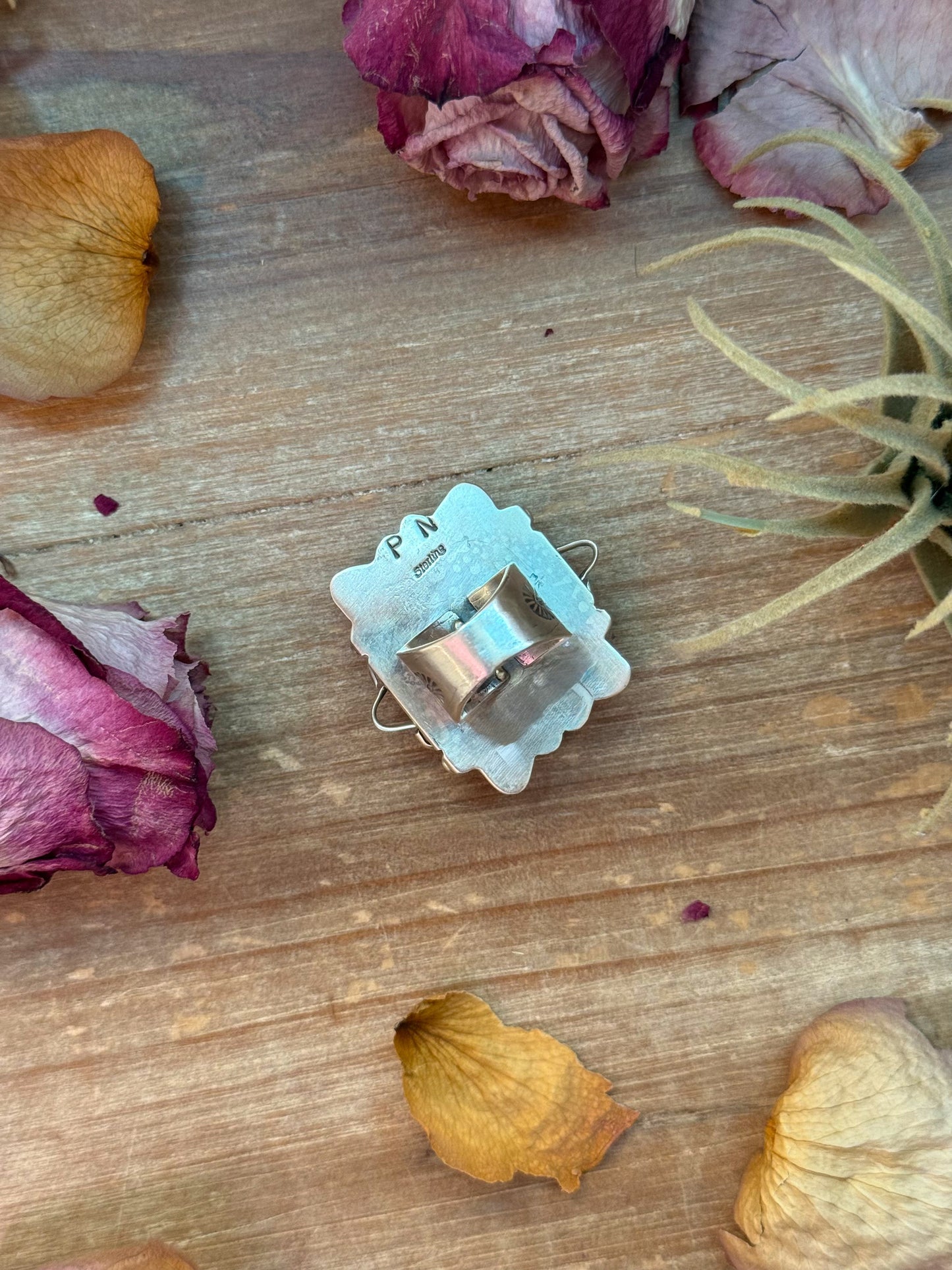 Ribbon Turquoise Sterling Silver Ring – Size 6.5 –  (Philbert Nez)