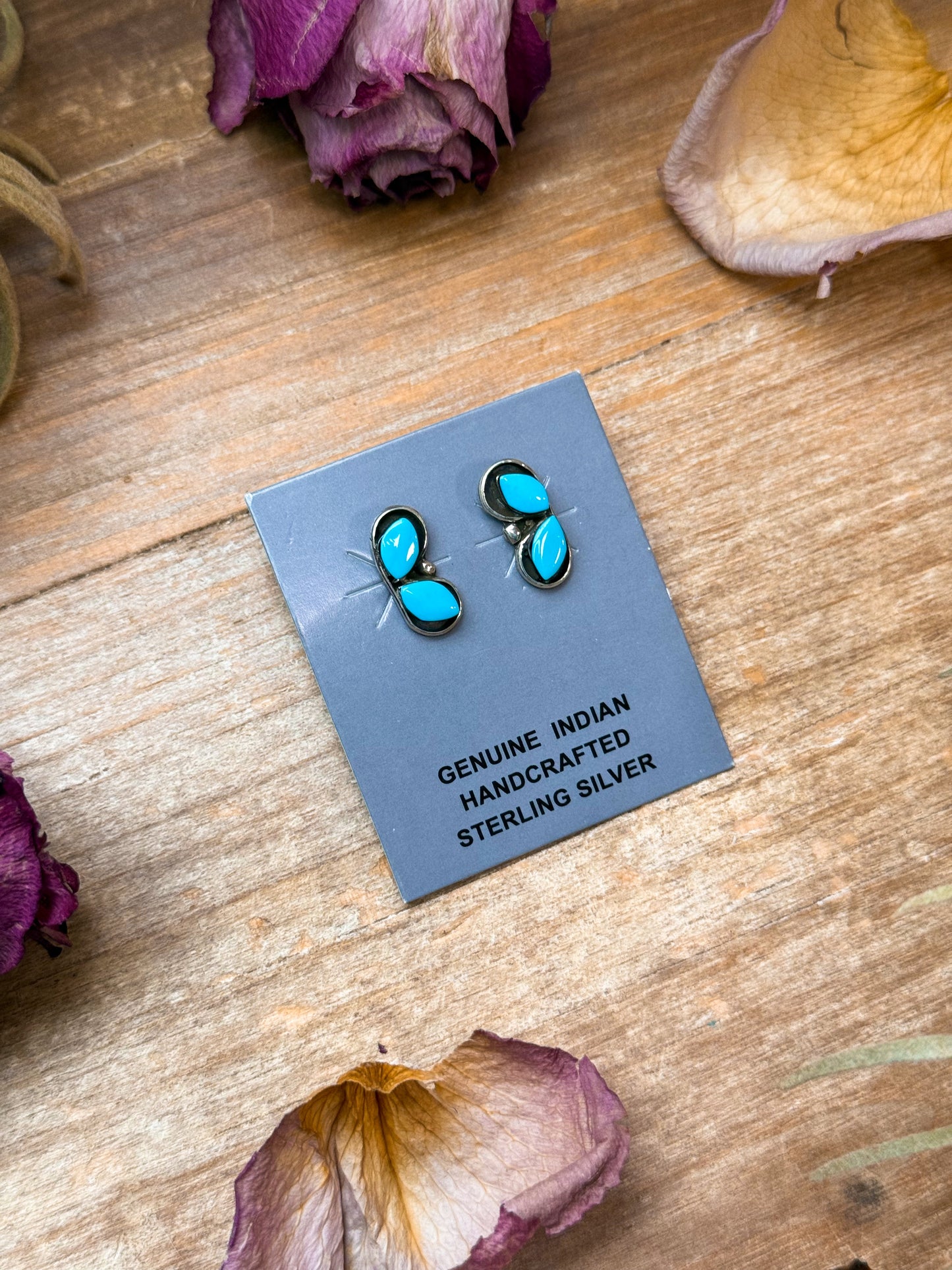 Sterling Silver Kingman Turquoise Stud Earrings