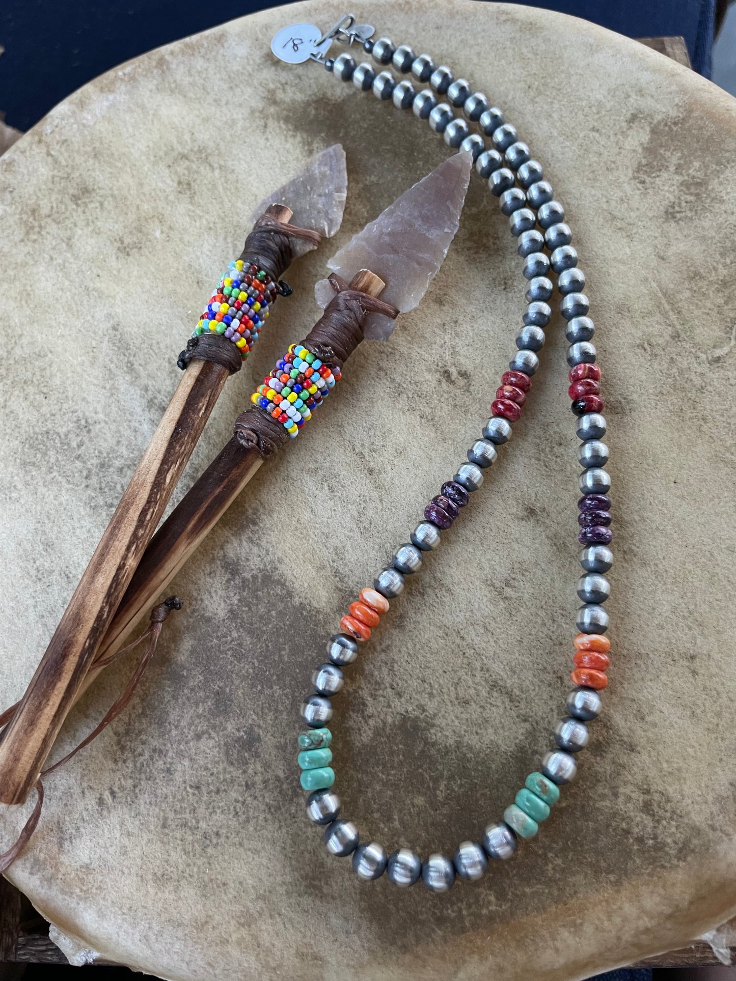 18” Multicolor with 6mm Navajo Pearls Necklace