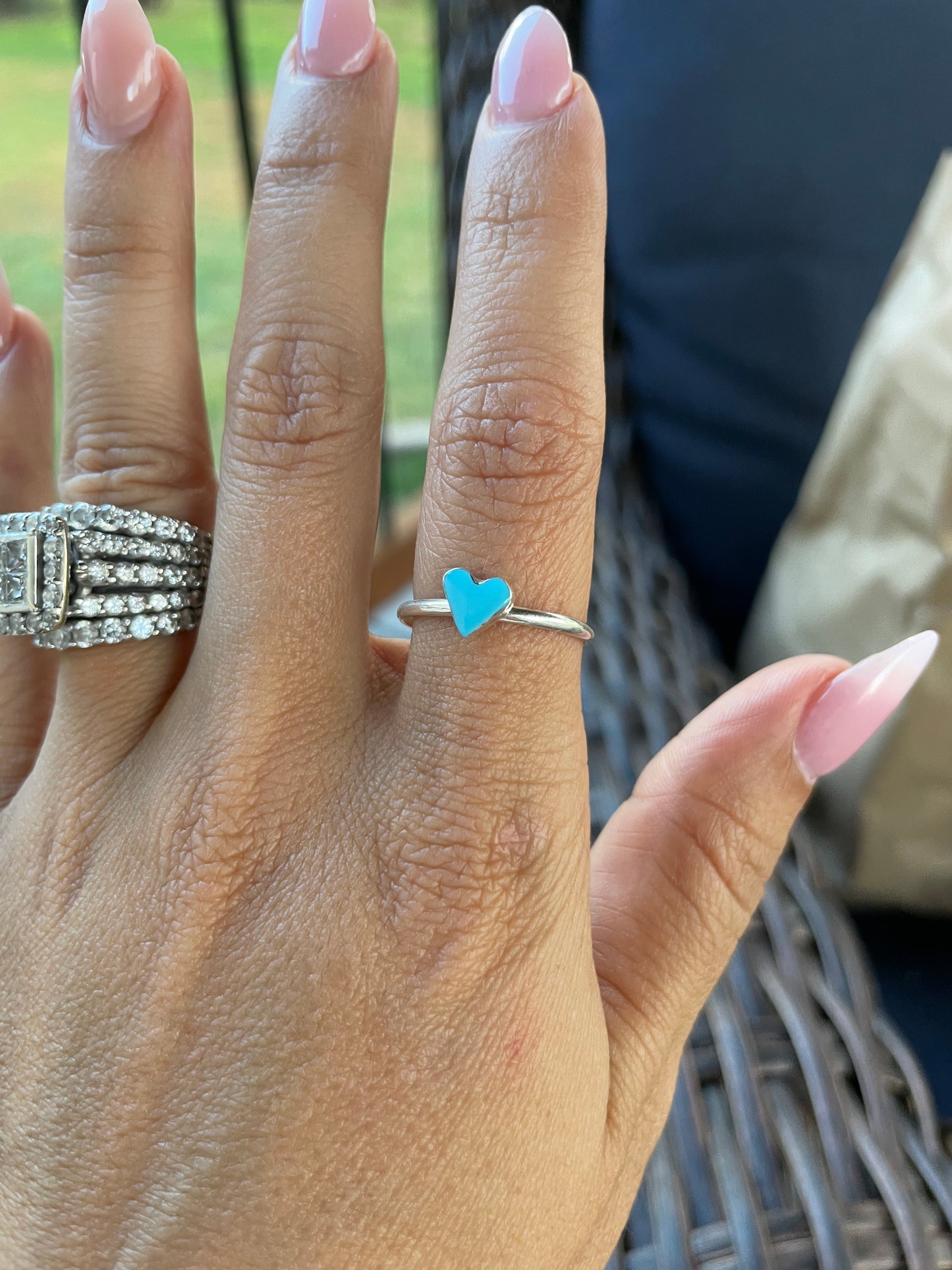 Turquoise Tiny  Heart Ring