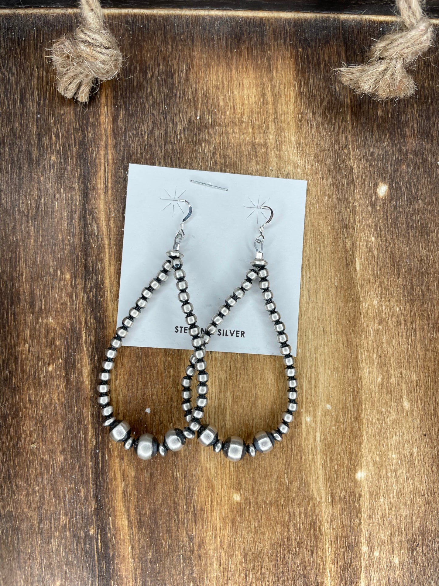 3.25” 4mm teardrop Navajo Pearl earrings