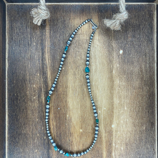 The Lina Navajo Pearl and Turquoise Necklace