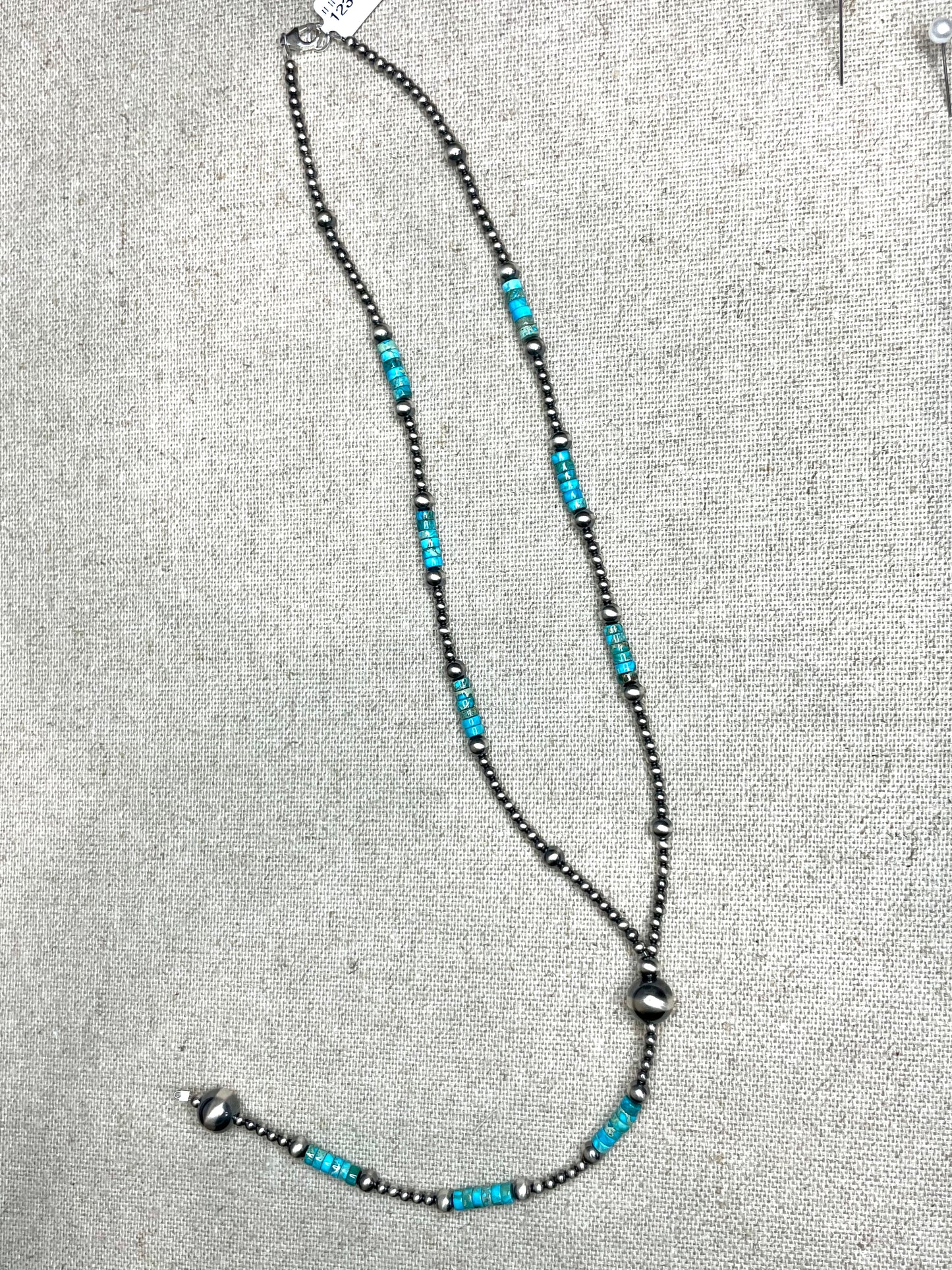 3mm graduated lariat with Turquoise
