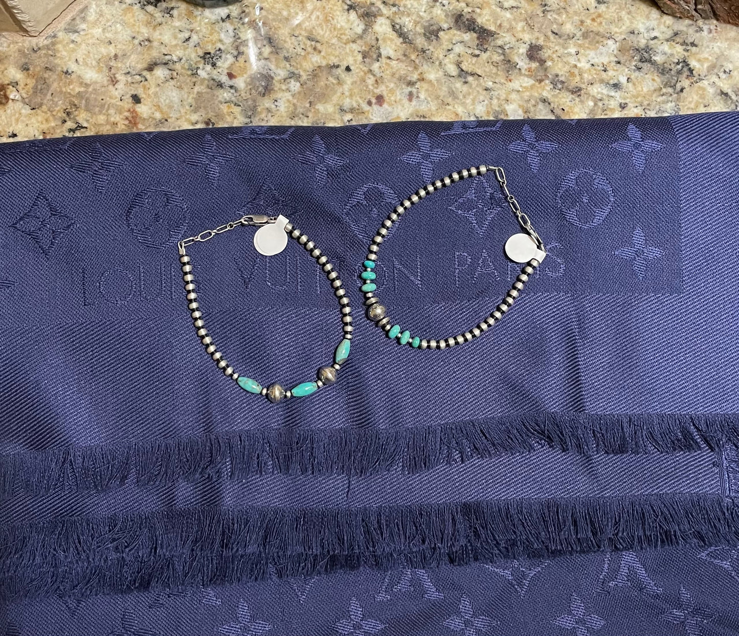 The Navajo Pearl Bracelets with Turquoise