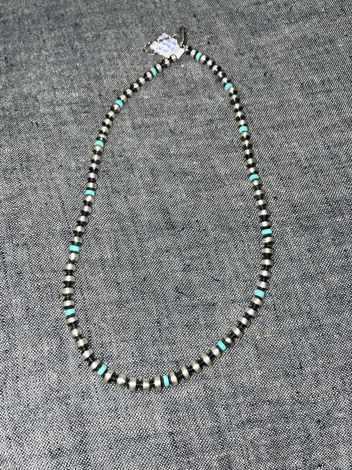 5mm Navajo Pearl Necklace with Turquoise