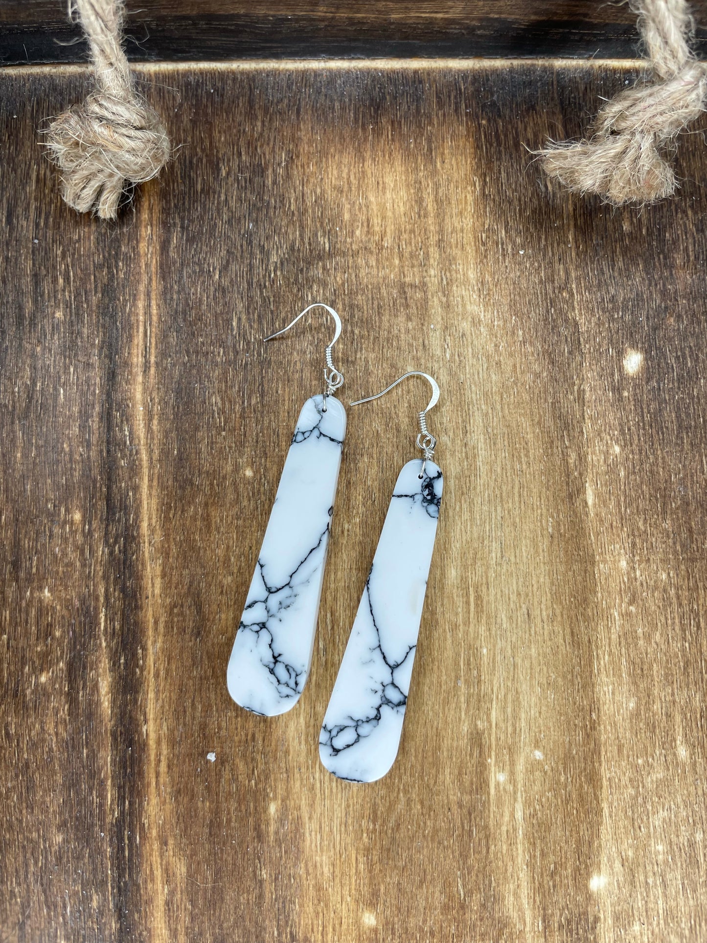 White Buffalo Slab Earrings