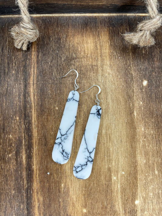 White Buffalo Slab Earrings