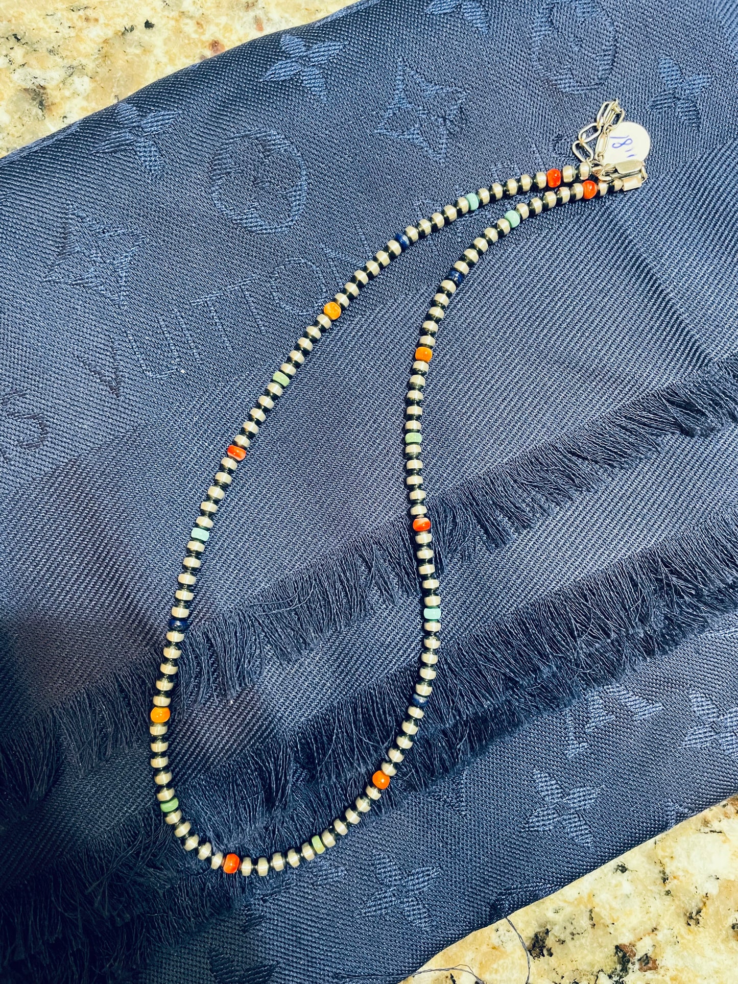 4mm 18" Multicolor with Navajo Pearls