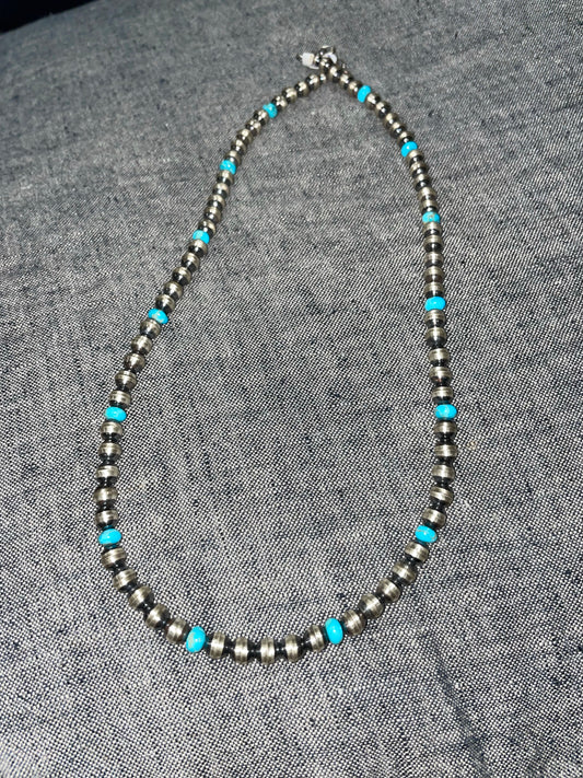 6mm Navajo Pearl Necklace with Turquoise