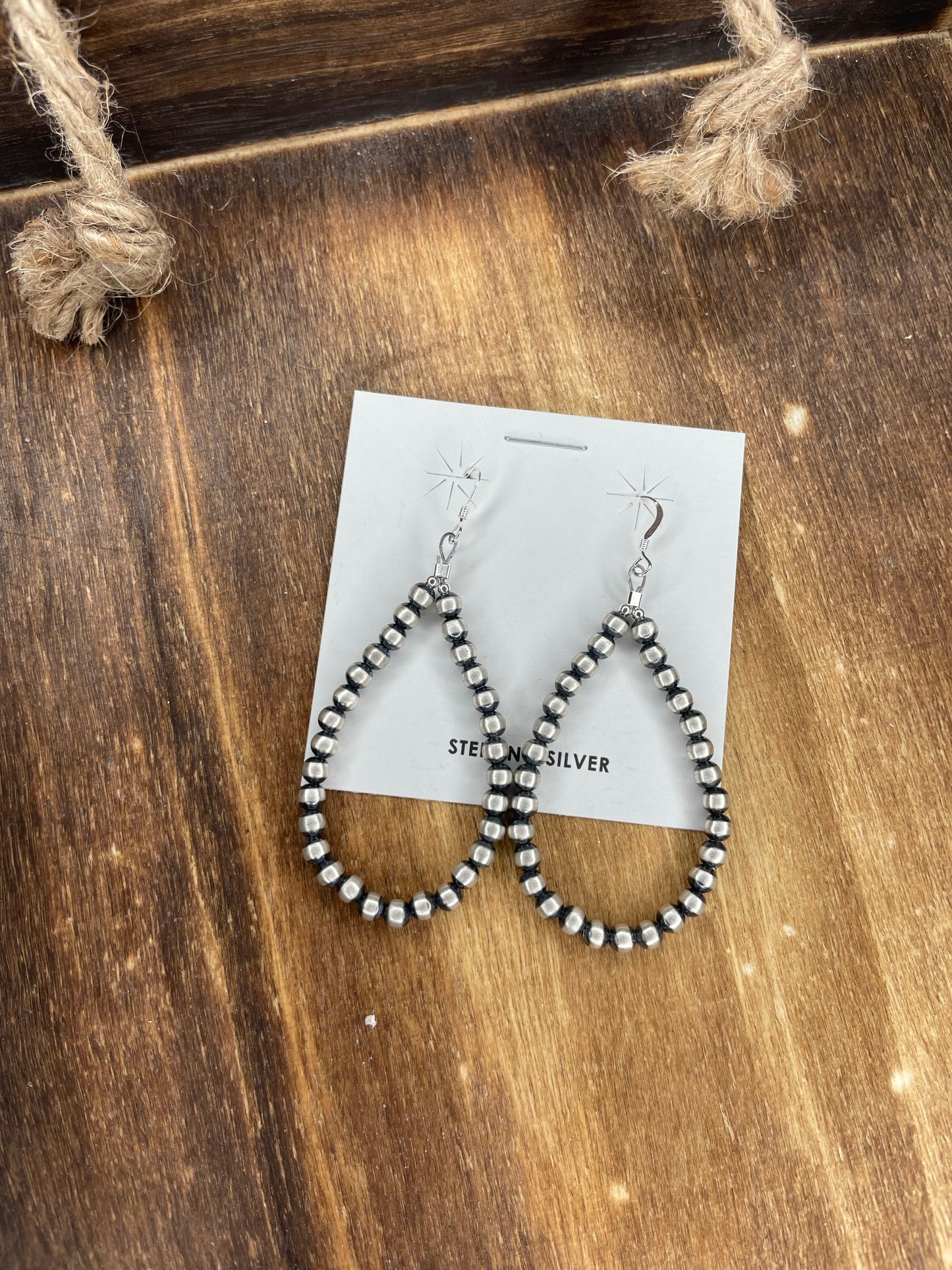 3” 4mm teardrop Navajo Pearl earrings