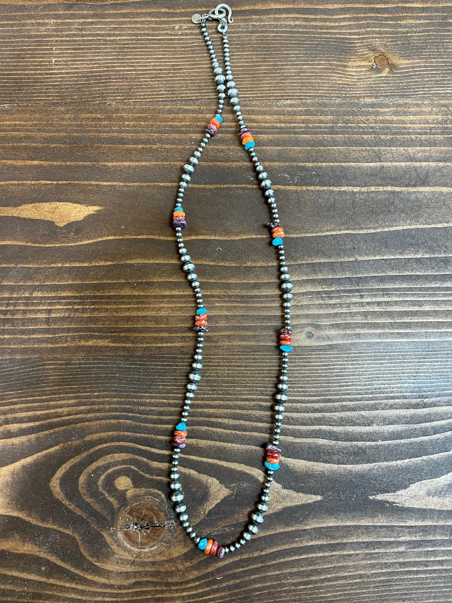 The Lacy Multicolor multi size bead necklace