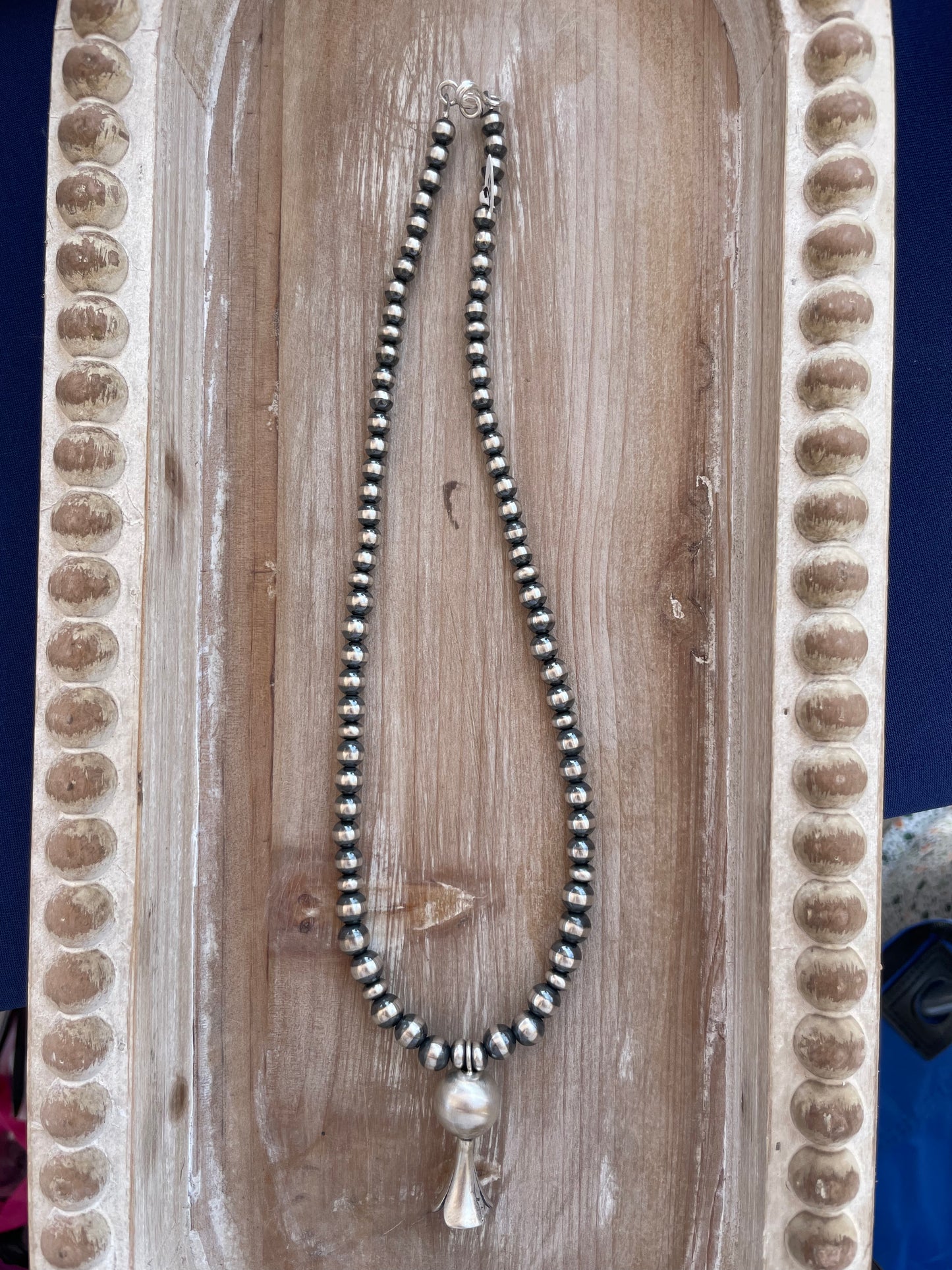 Navajo Pearl Necklace with Squash Blossom