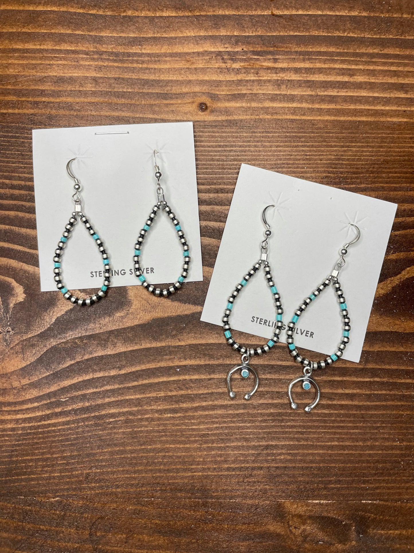 Navajo Pearl 3mm and Turquoise Earrings