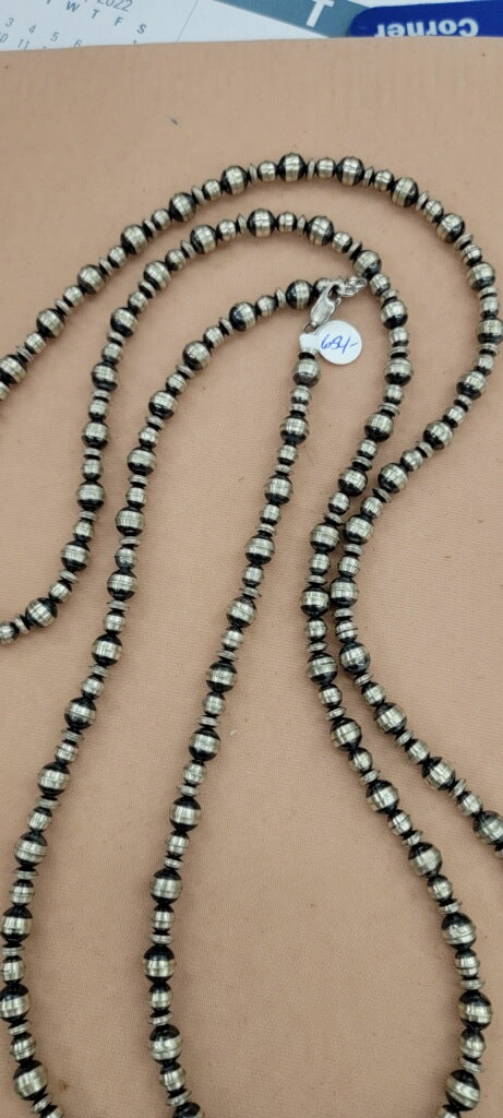 60” multi bead Navajo Pearl necklace