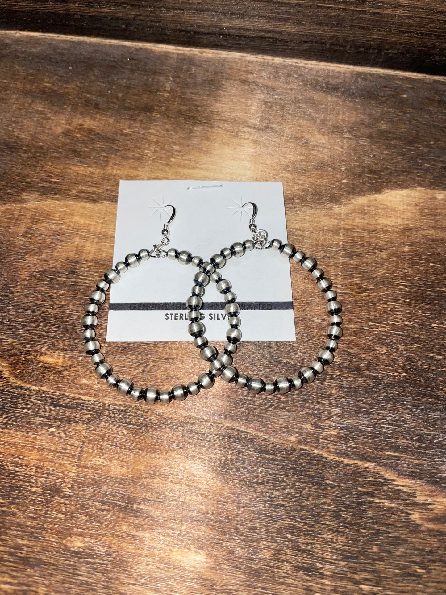 4mm/5mm Round Navajo Earrings 2.75”