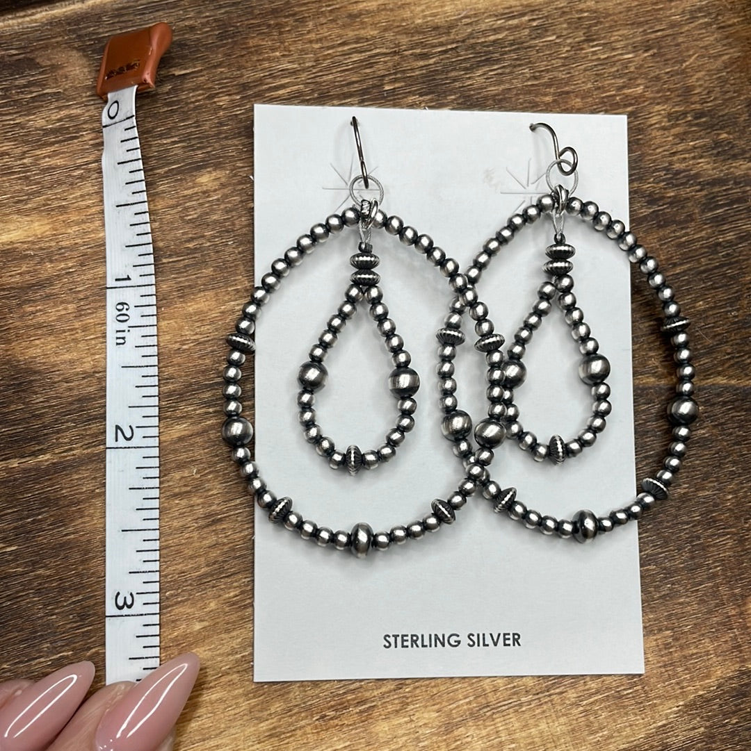 Ara Double hoop Navajo pearls