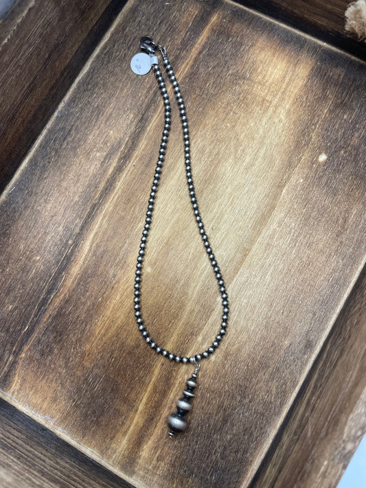 The 4mm & Graduated Pearl Navajo Necklace